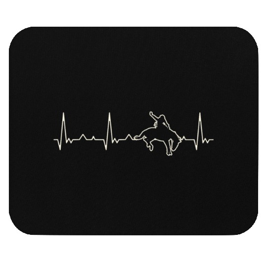 Cowboy Horse Rodeo. Heart. Love. EKG. Pulse. Beat. Mouse Pads