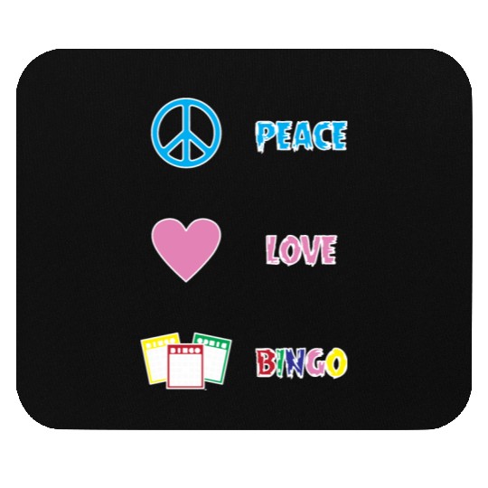 Bingo Game Player Peace Love Bingo Mouse Pads