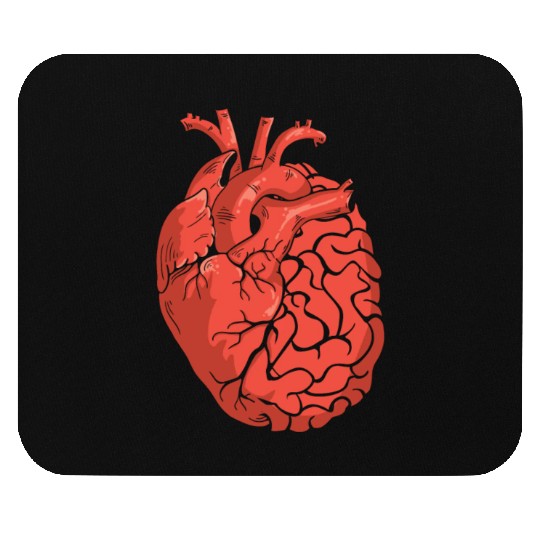 Half Brain Half Heart Organ Anatomy Science Mouse Pads