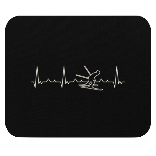 Cross Country Skiing. Heart. Love. EKG. Pulse. Mouse Pads
