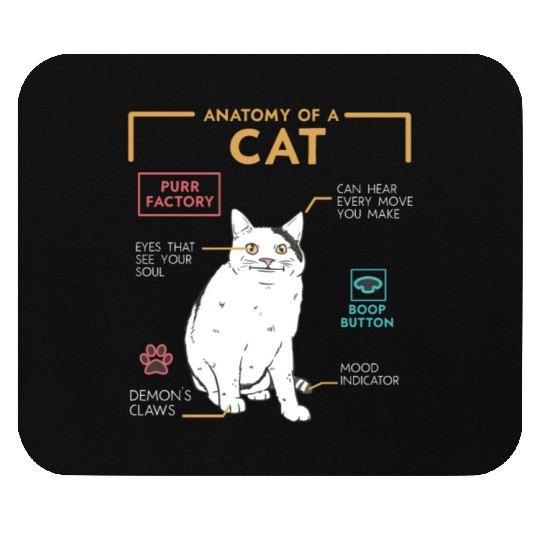 Funny Weird Cat Meme Smiling, Anatomy of A Cat Mouse Pads