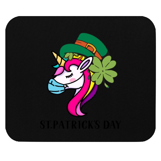 Toddler Girls St Patricks Day Rainbow Unicorn Face Mouse Pads