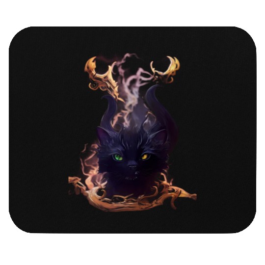 Demon Black Cat Mouse Pads