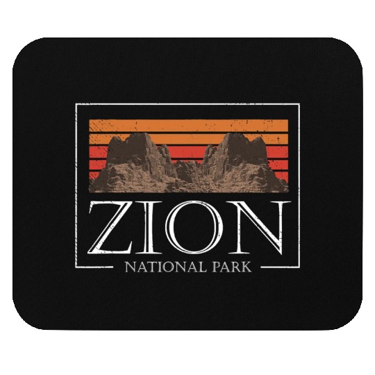 Retro Zion National Park US Vintage Utah Adventure Mouse Pads