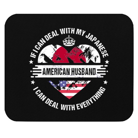 Japan American Husband Heritage Flags Mouse Pads