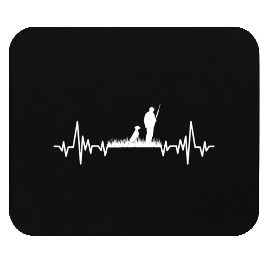 Hunter season with dog HEARTBEAT deer hunting gear Mouse Pads
