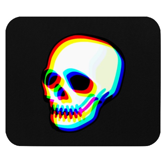 Modern Neon Skull Illustration Mouse Pads