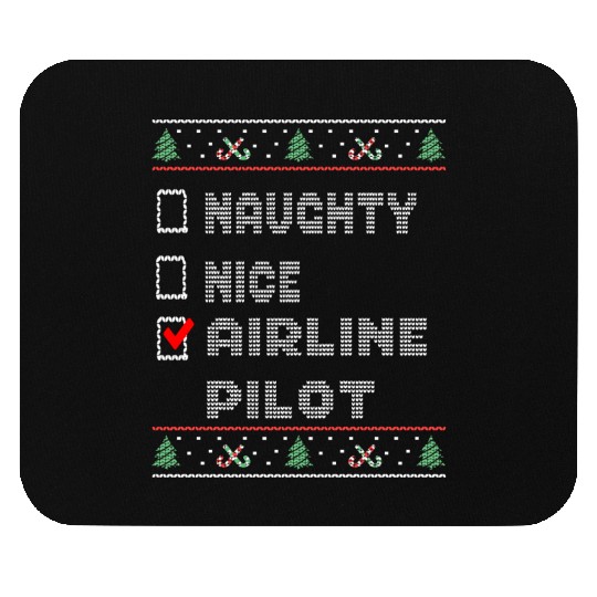 Naughty Nice Airline Pilot, Matching Christmas Mouse Pads