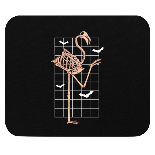 Skeleton Flamingo Trick Or Treating Bird Halloween Mouse Pads