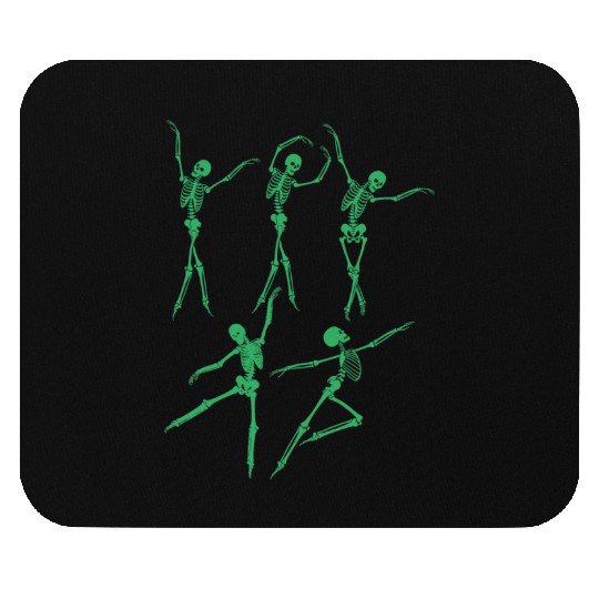 Green Dancing Skeleton Mouse Pads