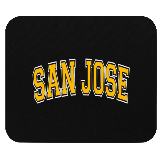 San Jose Varsity Style Amber Text Mouse Pads
