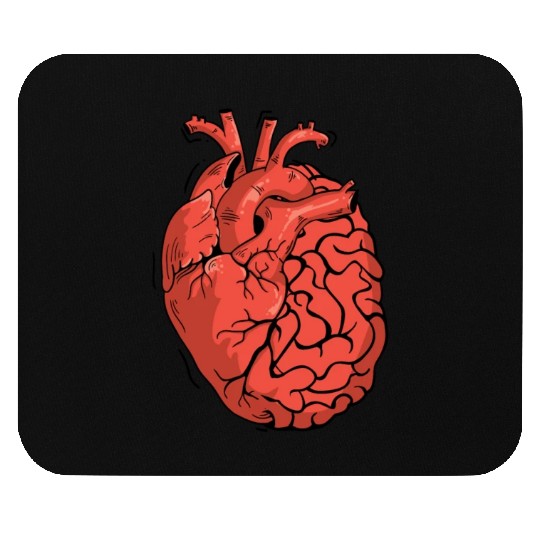 Half Brain Half Heart Organ Anatomy Science Mouse Pads