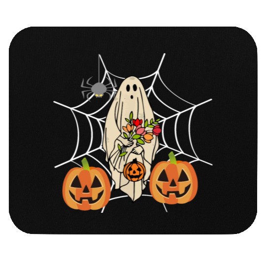 Halloween Costume Floral Ghost Pumpkin SpiderWeb Mouse Pads