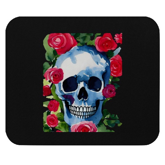 Skull and Roses - Garden Of Roses Mouse Pads