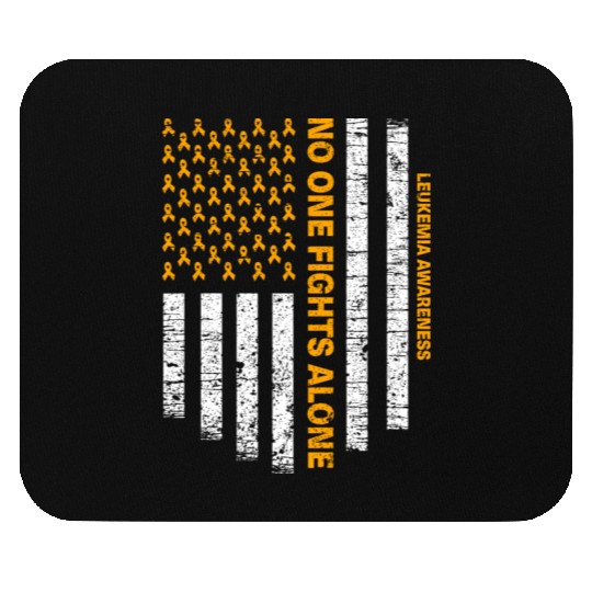 No One Fights Alone Usa Flag Leukemia Awareness Mouse Pads