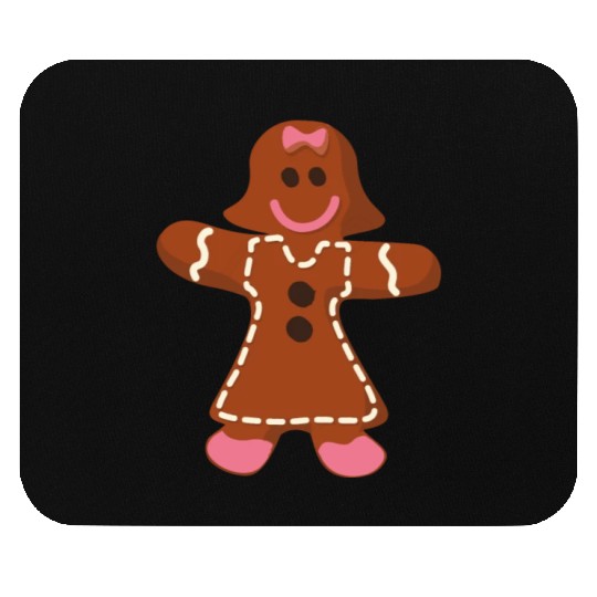 Cute Funny Unique Christmas Gingerbread Girl Mouse Pads