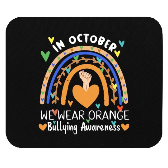 Rainbow in October orange Unity Day bullying Mouse Pads