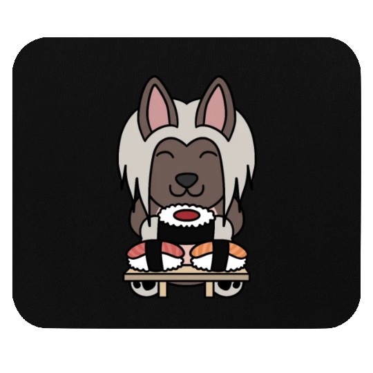Sushi Lover Chinese Crested Mouse Pads