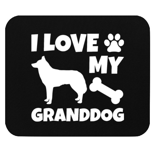 I Love My Granddog Husky Mouse Pads