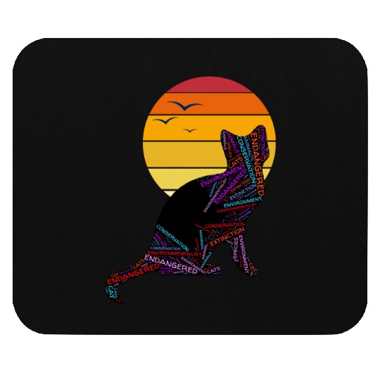 Black Cat at Sunset Mouse Pads