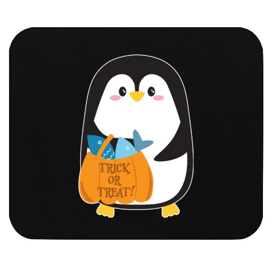 Cute penguin on Halloween Mouse Pads