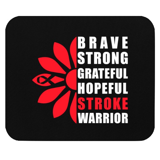 Stroke Awareness Brave Strong Grateful Stroke Mouse Pads