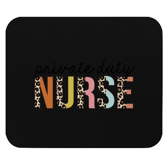 Private-Duty Nurse Leopard Print Registered RN Mouse Pads