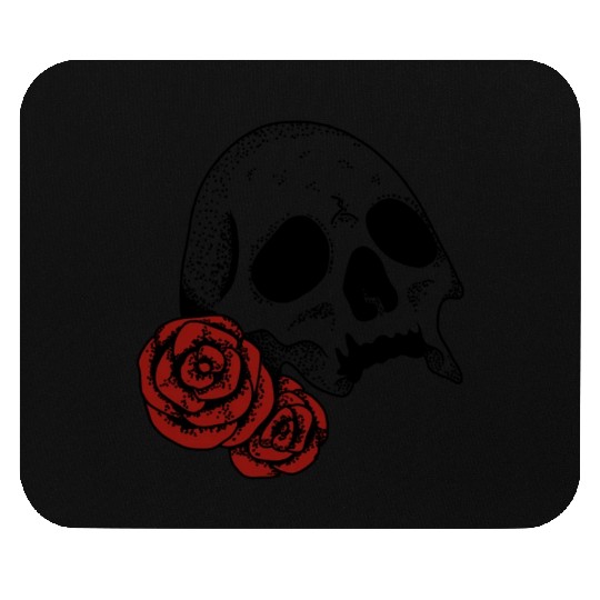 Skull with red Roses | Skull | Bones | Halloween Mouse Pads