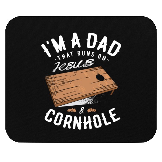 A Dad That Runs On Jesus And Cornhole Christian Mouse Pads