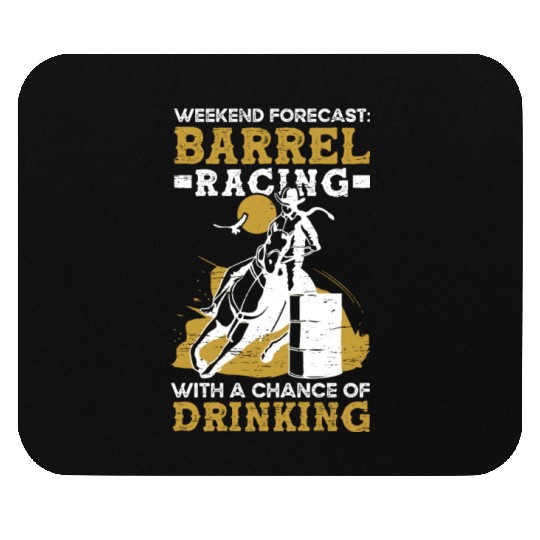 Barrel Racing Drink Beer Rodeo Equestrian Horse Mouse Pads