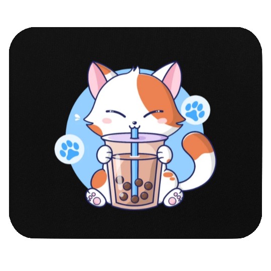 Cat Boba Tea Bubble Tea Kawaii Anime Japanese Neko Mouse Pads