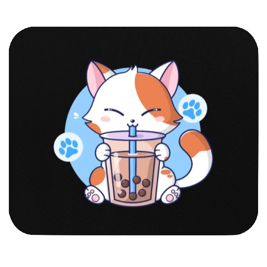 Cat Boba Tea Bubble Tea Kawaii Anime Japanese Neko Mouse Pads