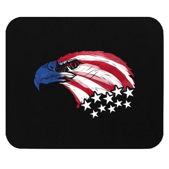 Bald Eagle US Flag Colors Patriotic 4th Of July Mouse Pads