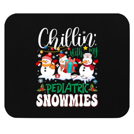 Chillin With My Pediatric Snowmies Christmas Light Mouse Pads