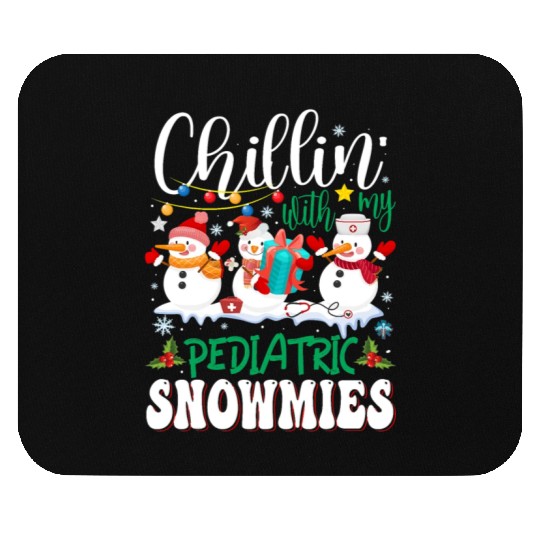 Chillin With My Pediatric Snowmies Christmas Light Mouse Pads