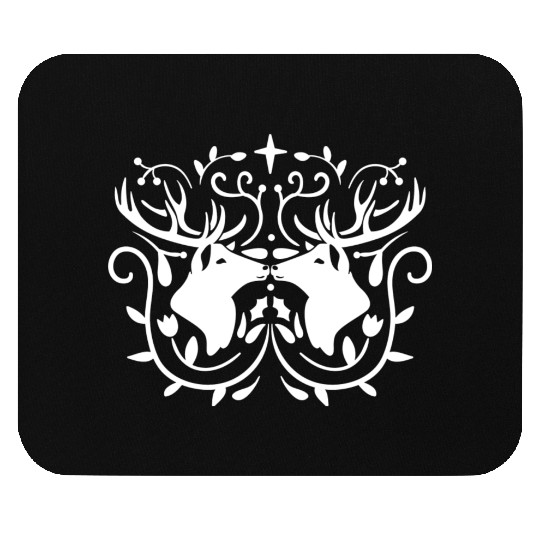 ornamental christmas design with deer Mouse Pads
