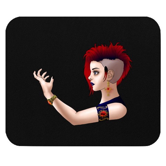 Goth Punk Girl Mouse Pads