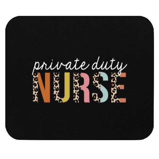 Private-Duty Nurse Colorful Leopard Print Funny Mouse Pads