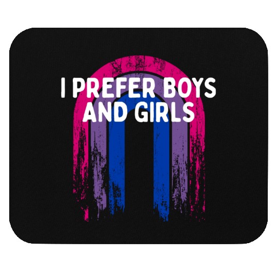 I Prefer Boys and Girls Bisexual LGBTQ Bi Pride Mouse Pads