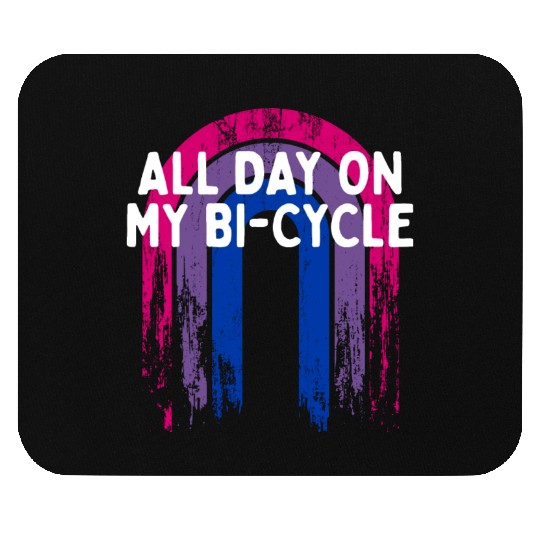 All Day on My Bi-Cycle Bisexual LGBTQ Bi Pride Mouse Pads