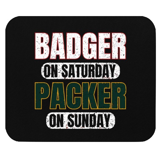 Badge On Saturday Packer On Sunday Green Bay Funn Mouse Pads