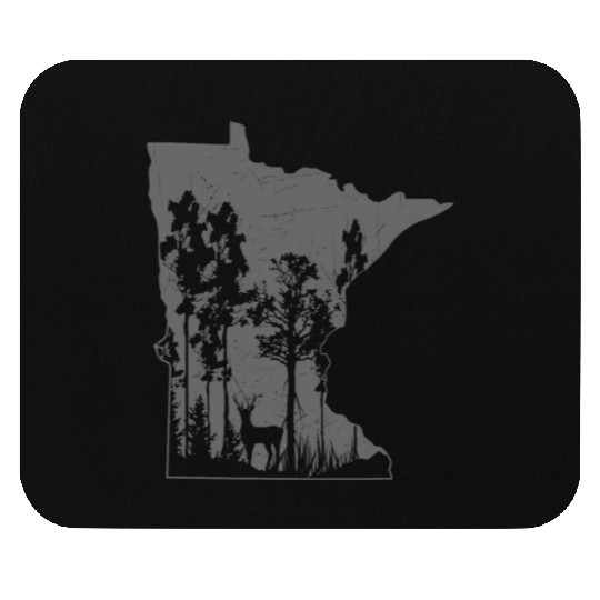 Proud Minnesota Deer Hunter State Map Outline Mouse Pads