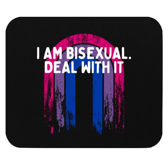 I Am Bisexual Deal with It Bi Sayings Bi Pride Mouse Pads