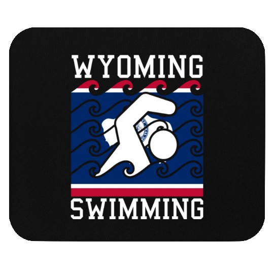 Wyoming Flag Swimming Team Swim Swimmer US State Mouse Pads