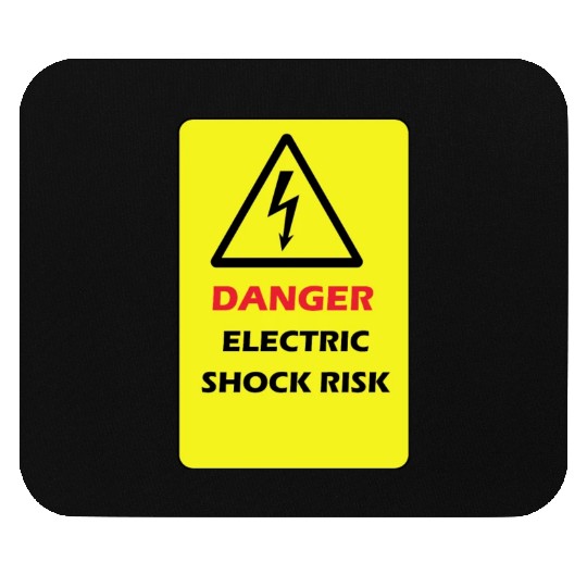 Danger Electrical shock Risk Yellow warning Label Mouse Pads