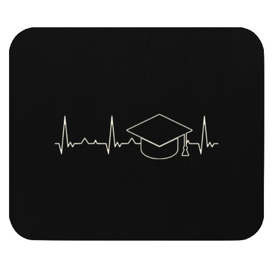 Graduation Cap. Heart. Love. EKG. Pulse. Beat. Mouse Pads