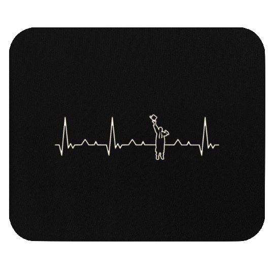 Graduation Graduate Male. Heart. Love. EKG. Pulse Mouse Pads