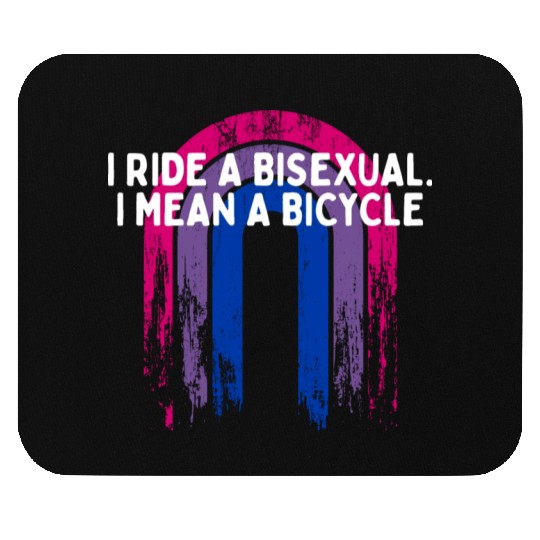 I Ride a Bisexual Bicycle Bi Pun Bi Pride Joke Mouse Pads
