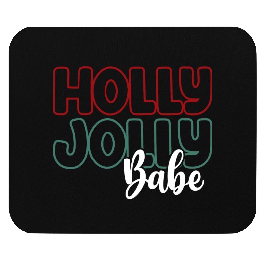 Holly jolly babe Mouse Pads