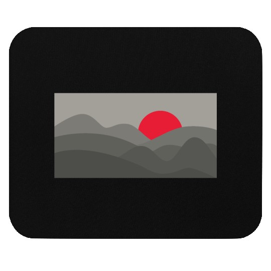 Minimalist Sun Dark Theme Mouse Pads